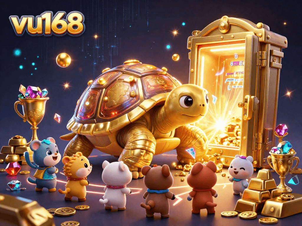 Experience thrilling gameplay at vu168 with vibrant scenes of golden treasures and excited players.