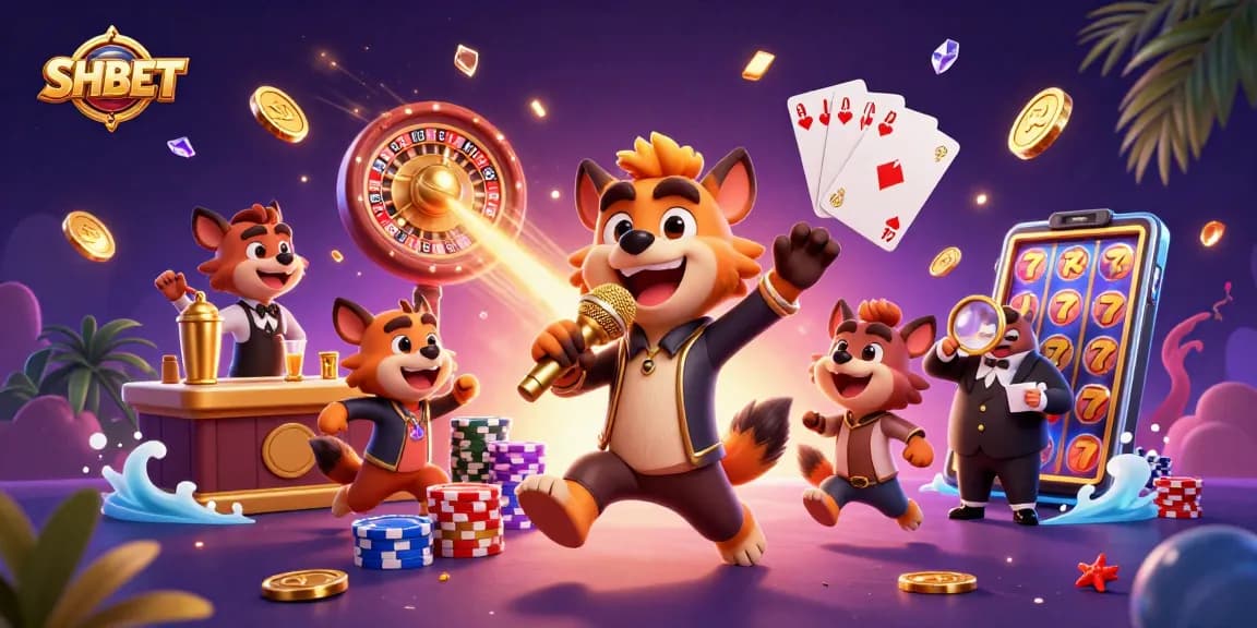 Join the SHBET hyenas in a dynamic casino club, showcasing thrilling games and laughter!