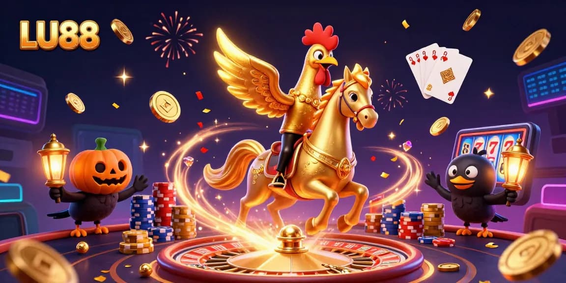 Experience thrilling gameplay at LU88 with golden treasures and festive atmosphere in an enchanting casino.