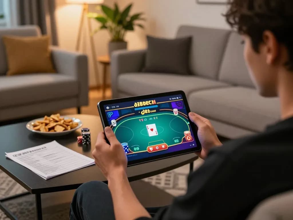 Engaging in online gaming on 88bet com, showcasing a vibrant poker game.