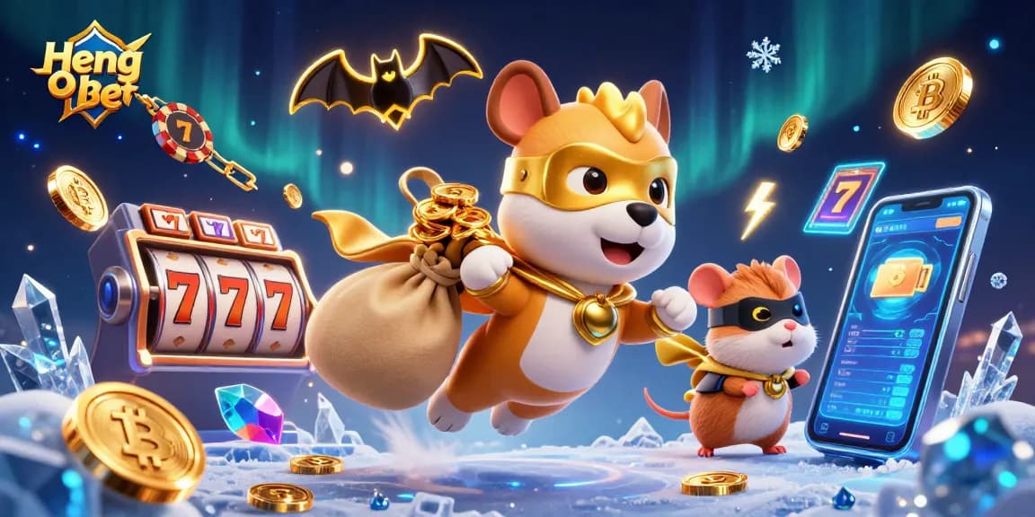 Win big with Heng Ong Bet's thrilling gaming adventure featuring cartoon heroes and vibrant slots.