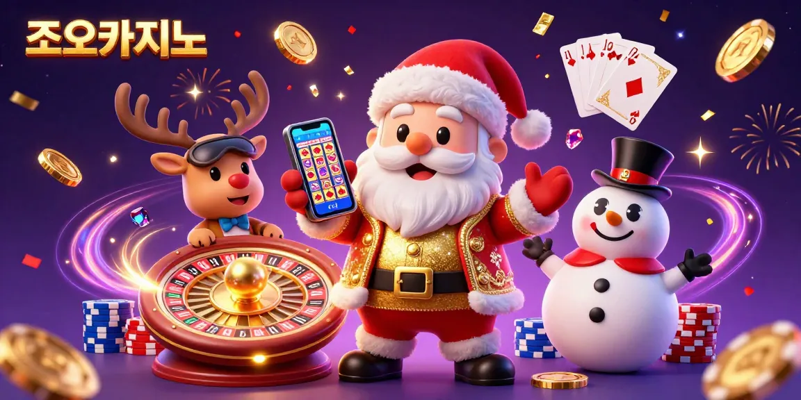 Reward big wins at 조이카지노 with festive characters celebrating slots and premium casino experiences.