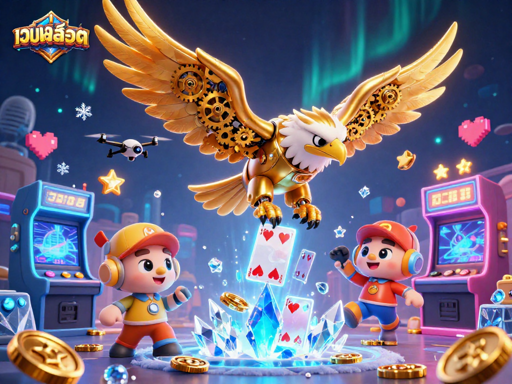 Experience เว็บสล็อต through an exhilarating 3D scene filled with vibrant game elements and characters.