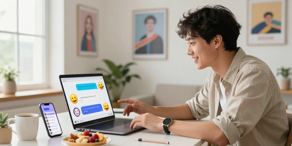Interactive chat showcasing ai spicy talk with an engaging AI chatbot, vibrant atmosphere in a modern home office.