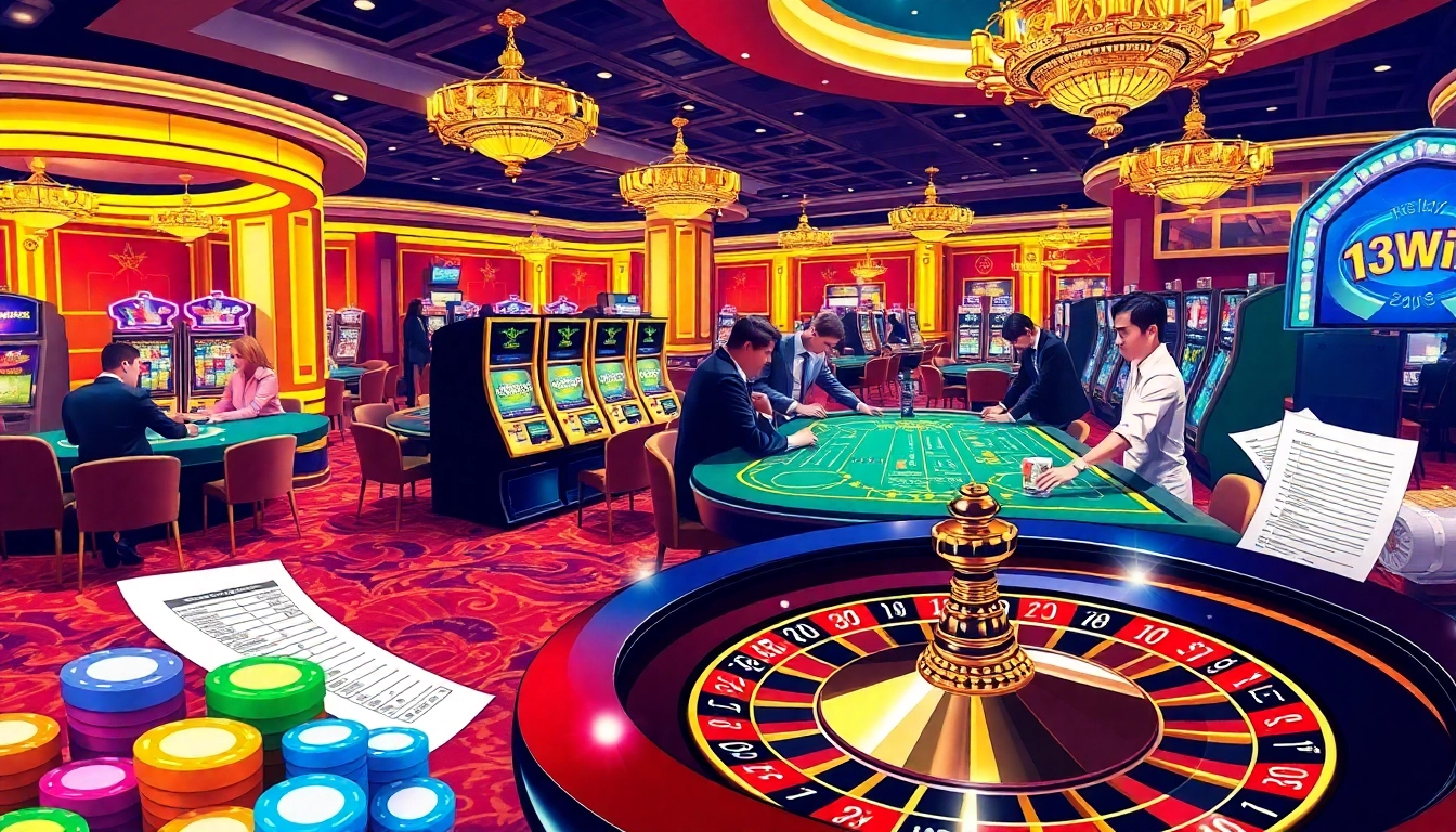 Players engaging at a lively casino table, showcasing the excitement of 13win's gaming experience.