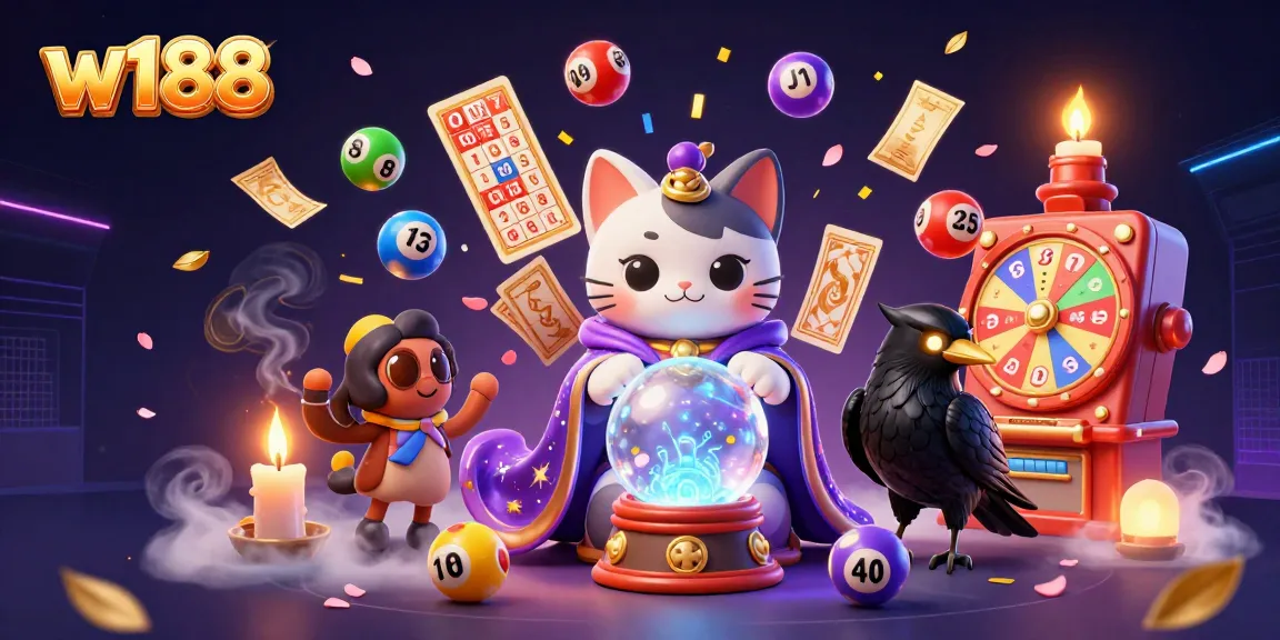 w188 players winning jackpots while enjoying vibrant games like slots and bingo in a mystical casino.