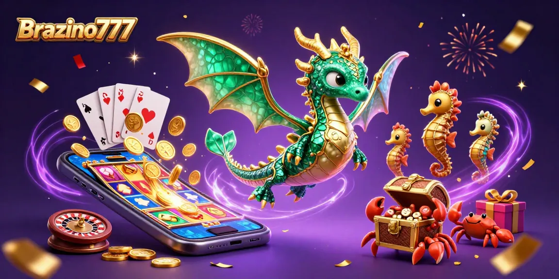 Brazino777 players enjoy vibrant 3D gaming with our emerald sea dragon and lively elements.