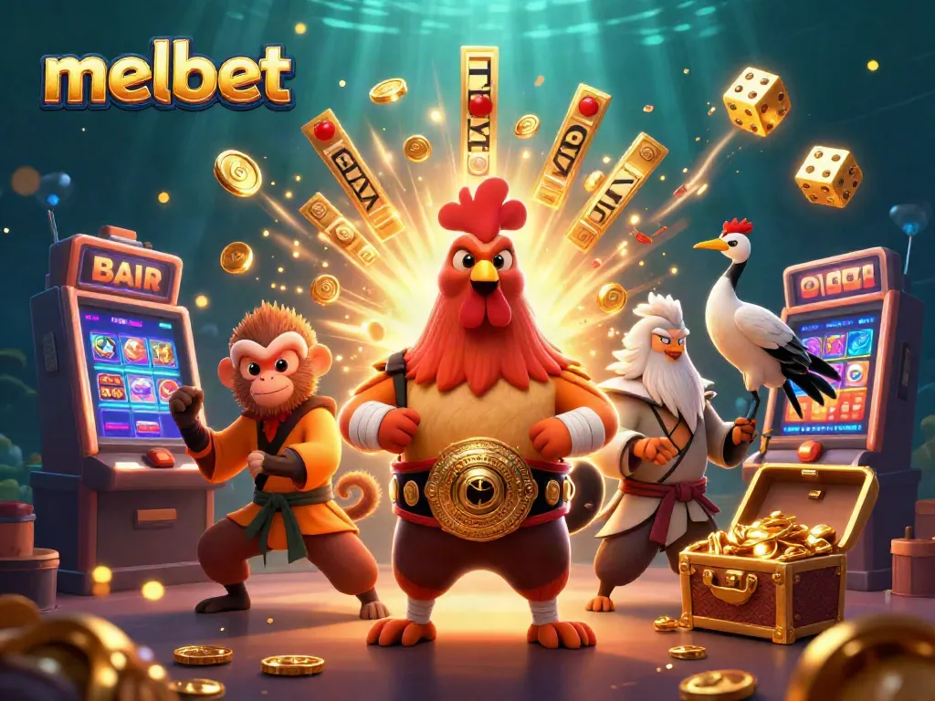 Win big with melbet through a vibrant 3D casino scene filled with action and excitement.