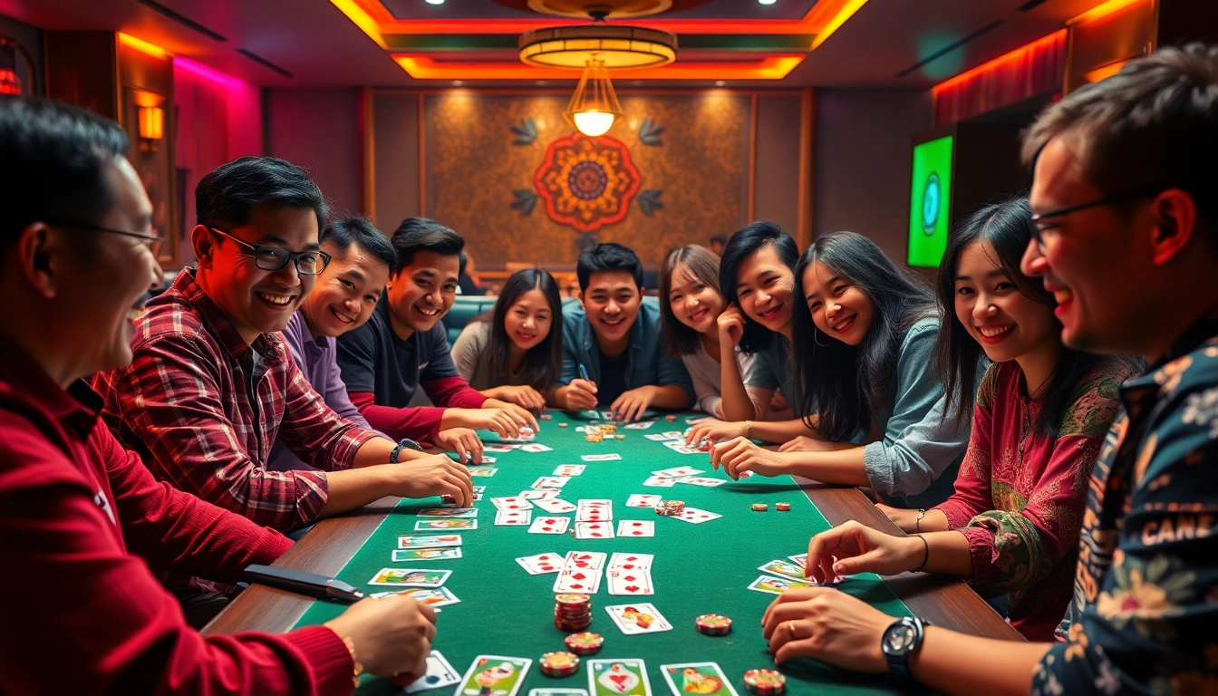 Engaged players enjoying Yono Rummy, showcasing vibrant cards and excitement.