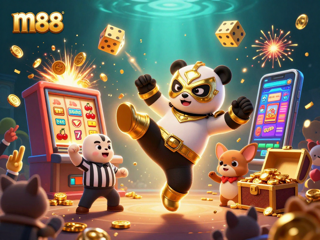 เล่นเกมสล็อตที่ m88 พร้อมฉากของการต่อสู้ที่ตื่นเต้นและเงินรางวัลแสงที่ระเบิด