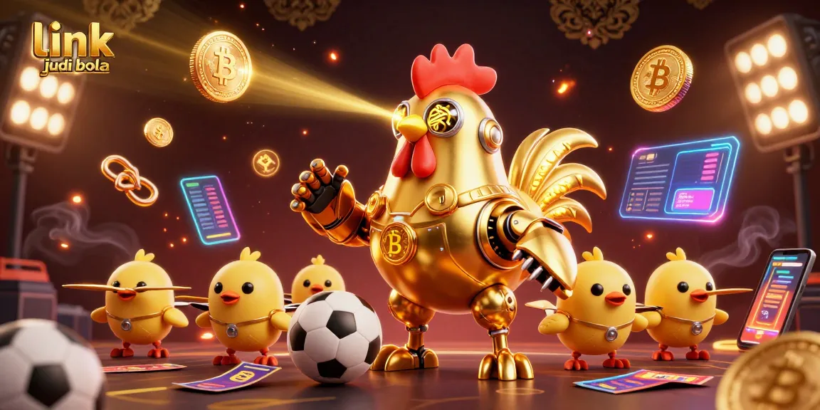 Enhance your gaming with link judi bola as the golden rooster robot leads a thrilling betting scene.