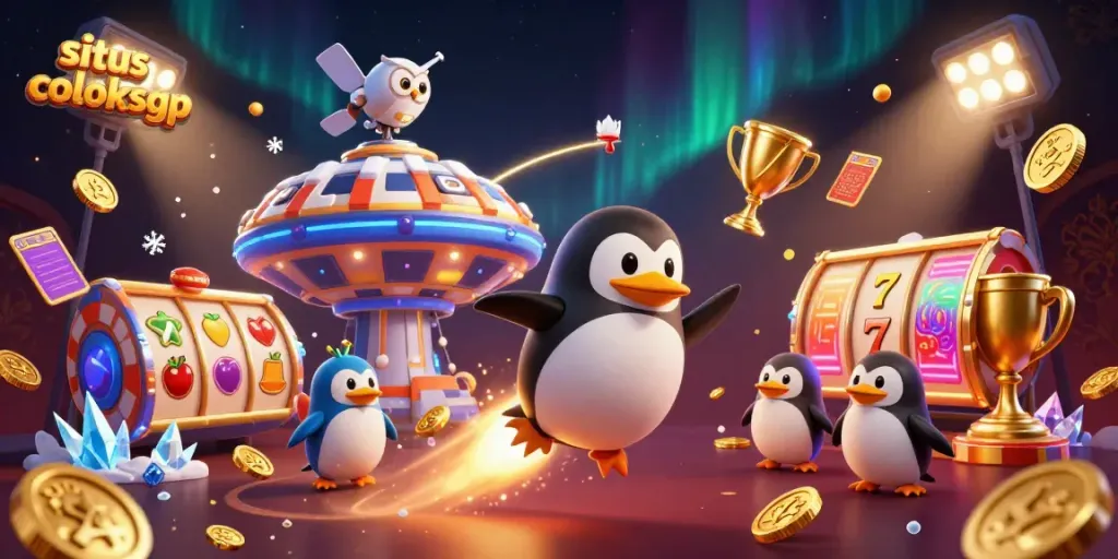 Menangkan permainan slot di situs coloksgp dengan ilustrasi kasino slot 3D yang menarik.