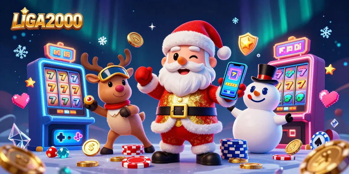 Pemain LIGA2000 menikmati kemenangan slot yang mendebarkan bersama Santa dan teman-teman di kasino yang meriah