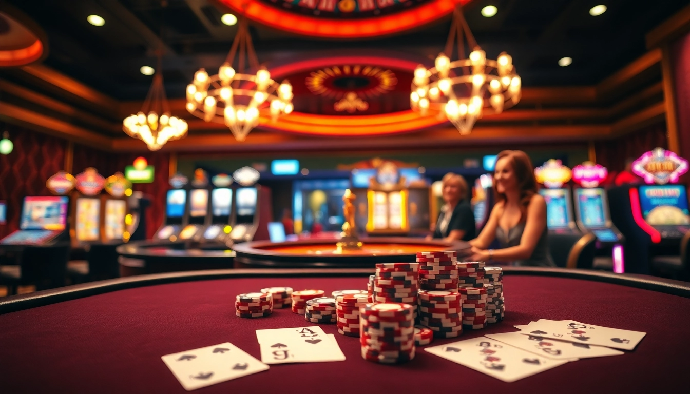 Experience the excitement of AE388 at a luxurious casino with vibrant tables and winning players.
