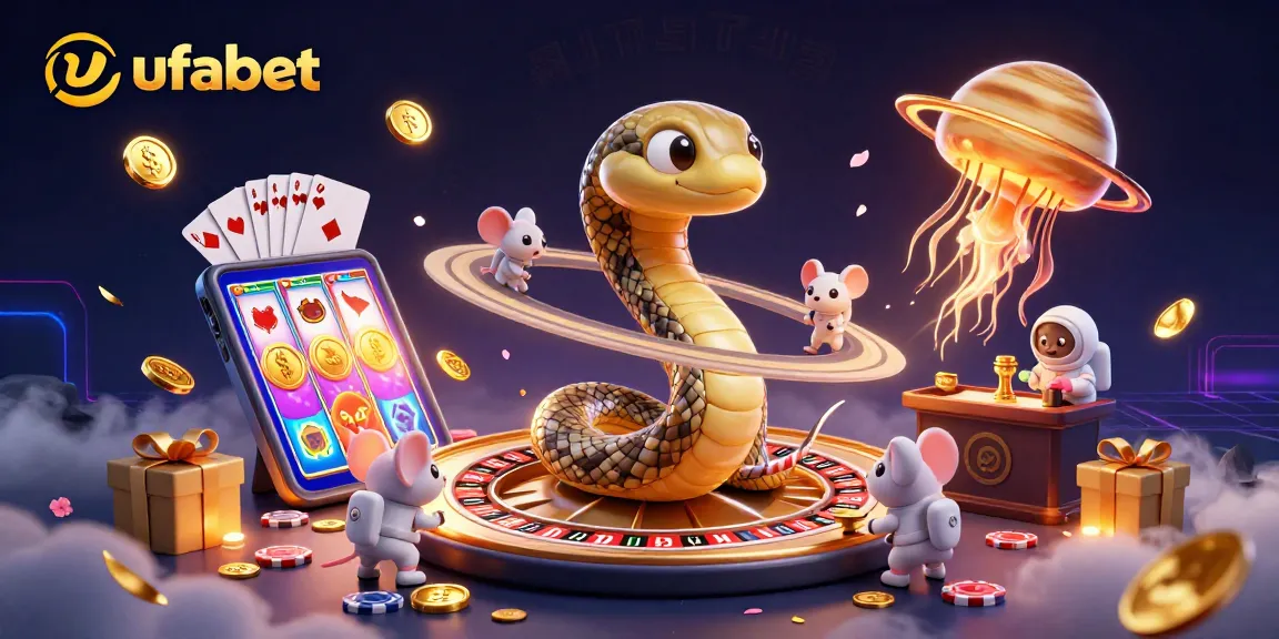 Bet on the vibrant ufabet casino scene with astronauts and a cosmic jellyfish dealer.