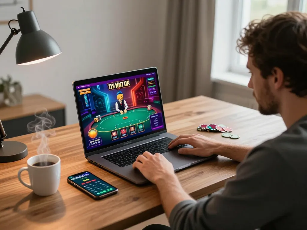 Engaging with online poker games at home through 11win’s platform for a responsible gaming experience.