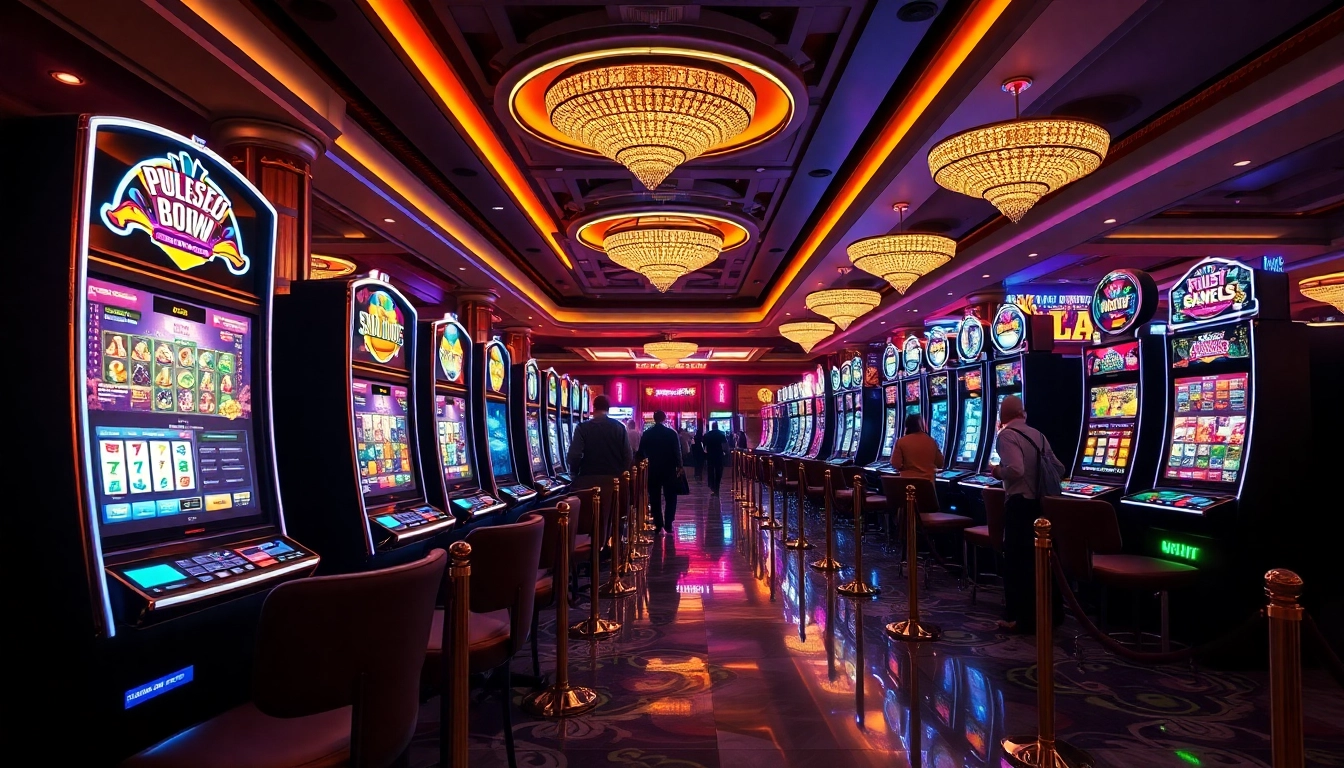 Menangkan Slot deposit 5000 dengan berbagai mesin slot yang mengkilap di kasino.