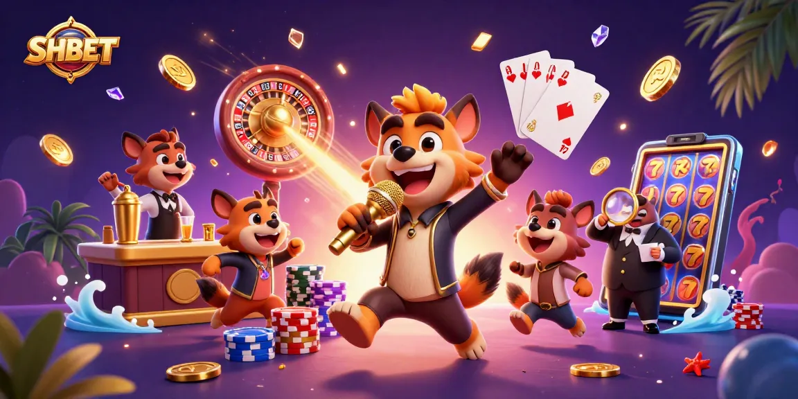 Join the SHBET hyenas in a dynamic casino club, showcasing thrilling games and laughter!