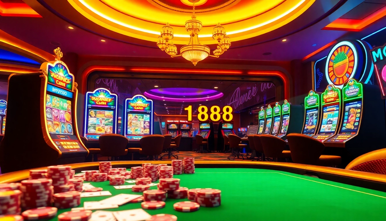 Experience the excitement of bro138 slot gaming with vibrant slot machines and engaging casino elements.