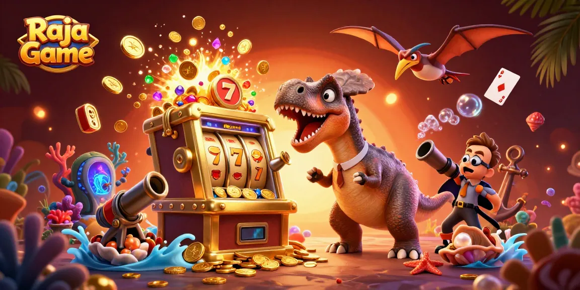 Raja Game features a pachycephalosaurus winning jackpots at a thrilling casino scene.
