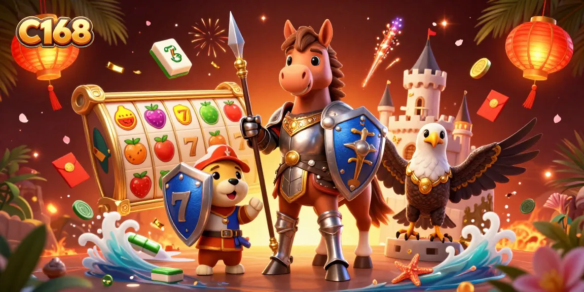 C168 engaging players with a vibrant 3D digital scene of gaming excitement and casino elements together.