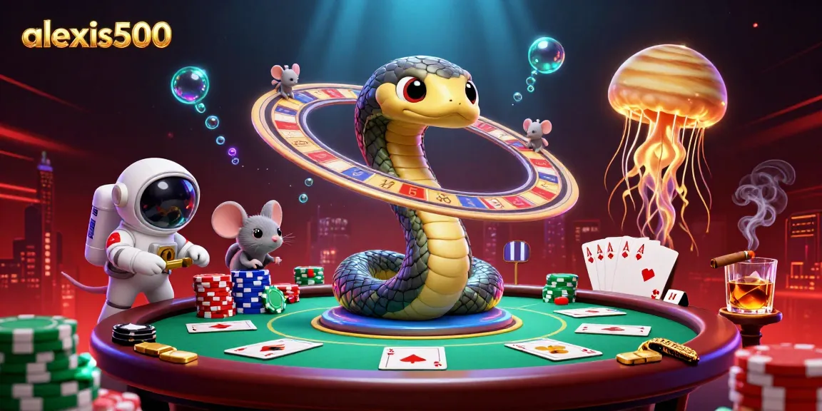Players engage with alexis500 in a vibrant cosmic casino scene, filled with action and excitement.