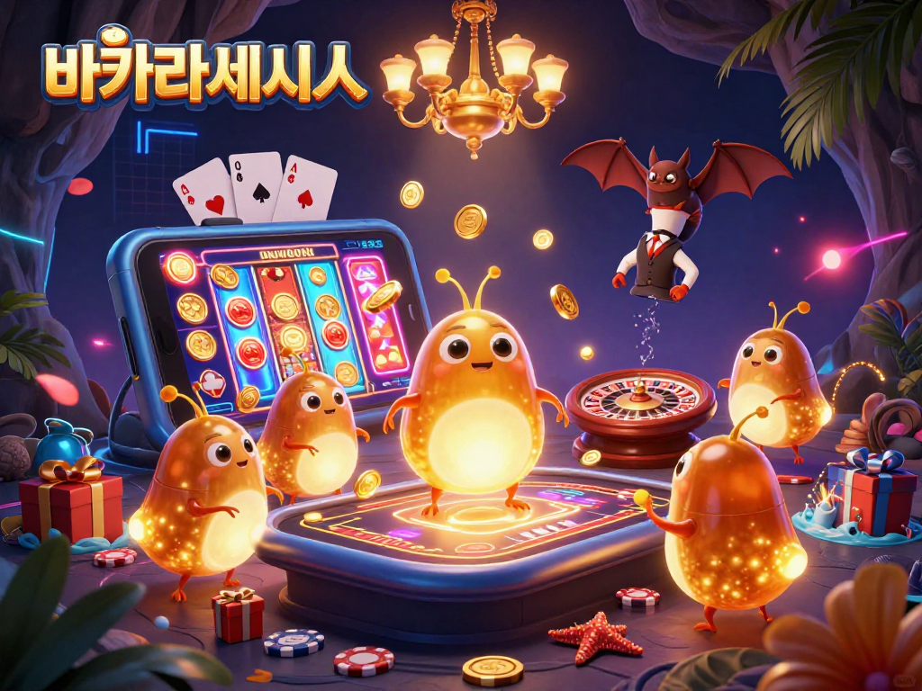 바카라사이트에서 화려한 카지노 환경을 경험하며 게임하는 장면