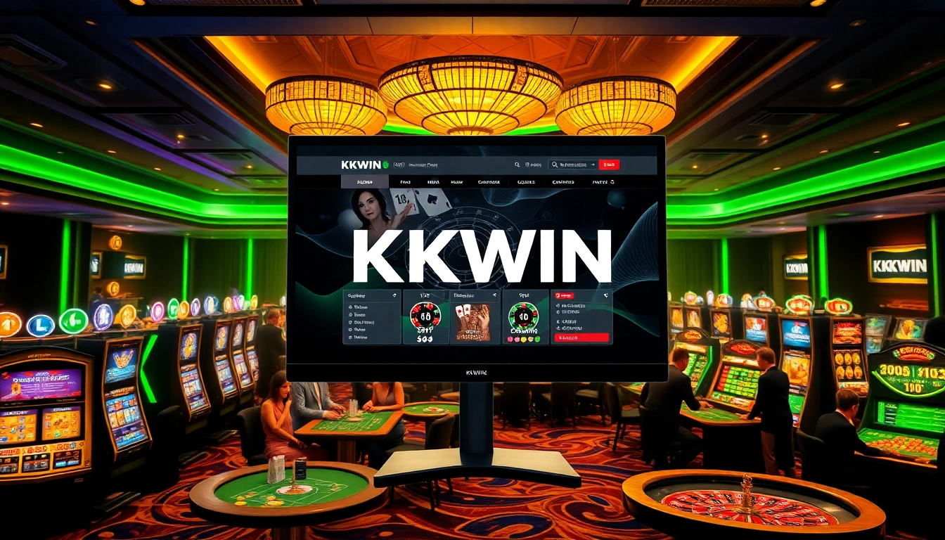 Players enjoying the thrilling KKWIN online casino experience with vibrant gaming elements.