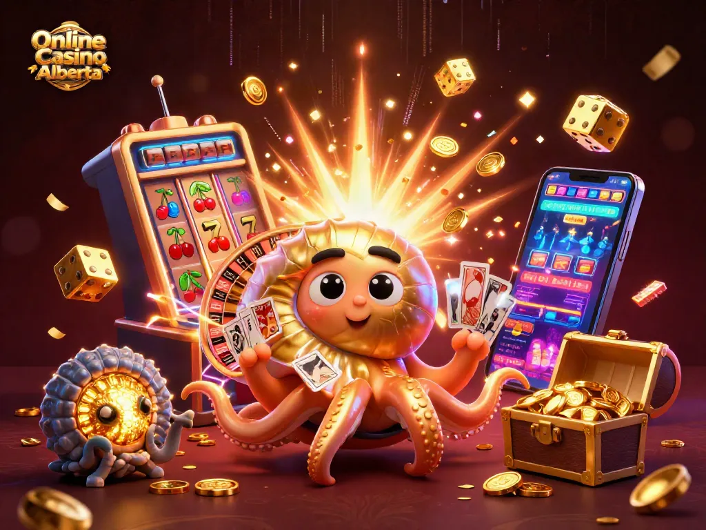 Engage with thrilling games at Online Casino Alberta, featuring vibrant 3D casino elements and jackpot excitement.