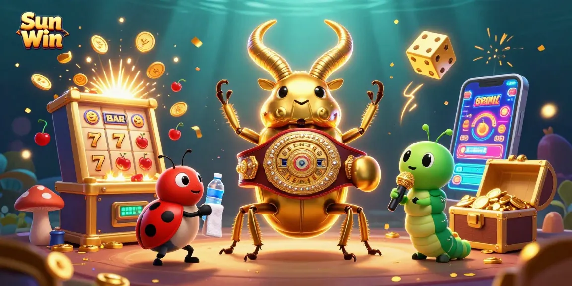 Experience thrilling gameplay at Sun Win with vibrant illustrations showcasing casino excitement.