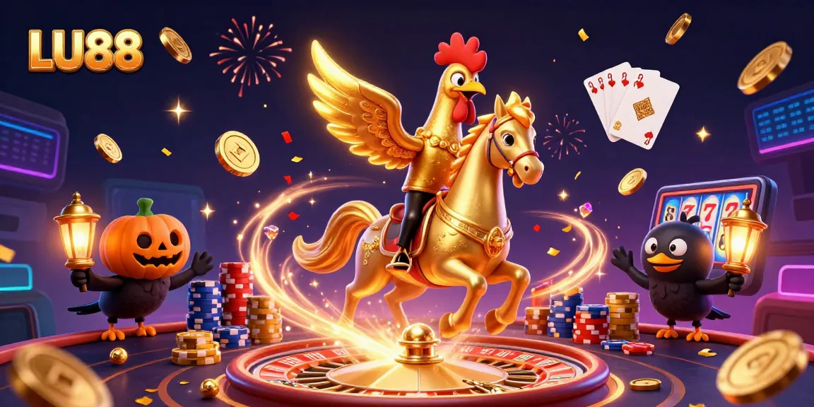 Experience thrilling gameplay at LU88 with golden treasures and festive atmosphere in an enchanting casino.