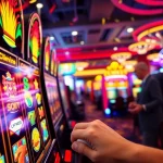 Menangkan Slot Game yang menarik dengan mesin slot berwarna-warni di kasino.