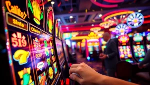 Menangkan Slot Game yang menarik dengan mesin slot berwarna-warni di kasino.