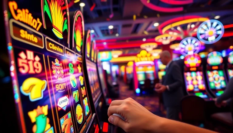 Menangkan Slot Game yang menarik dengan mesin slot berwarna-warni di kasino.