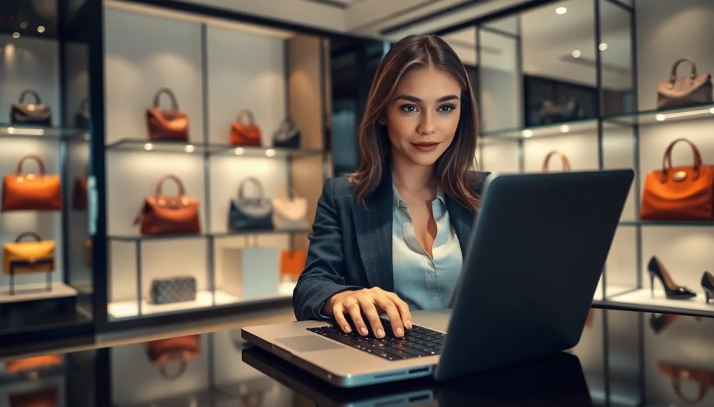 레플리카쇼핑몰에서 고퀄리티 제품을 탐색하는 여성의 모습
