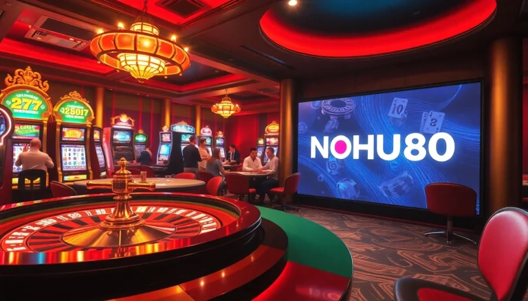 Engaging gamblers at NOHU90 casino with luxurious roulette and slot machines.
