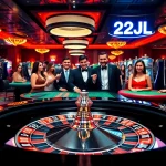 Players enjoying a thrilling casino experience at 22JL, featuring roulette and slot machines.