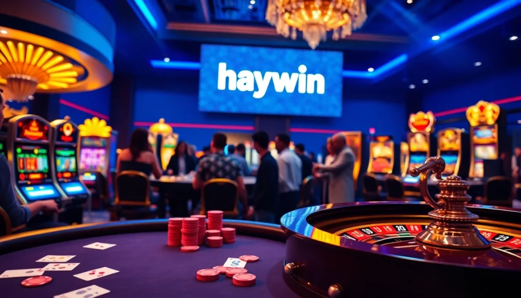 Experience the thrill of gambling at a luxurious casino with haywin-inspired visuals.