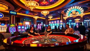 Players engaging at a luxurious roulette table, emphasizing RR88 as the premier gaming destination.