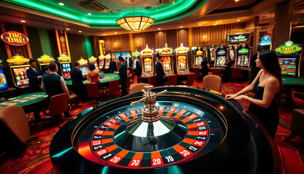 Excited players engaging at 789CLUB's glamorous casino tables while betting.