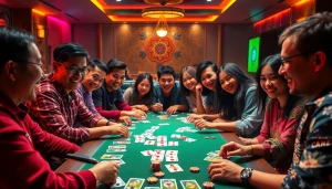 Engaged players enjoying Yono Rummy, showcasing vibrant cards and excitement.