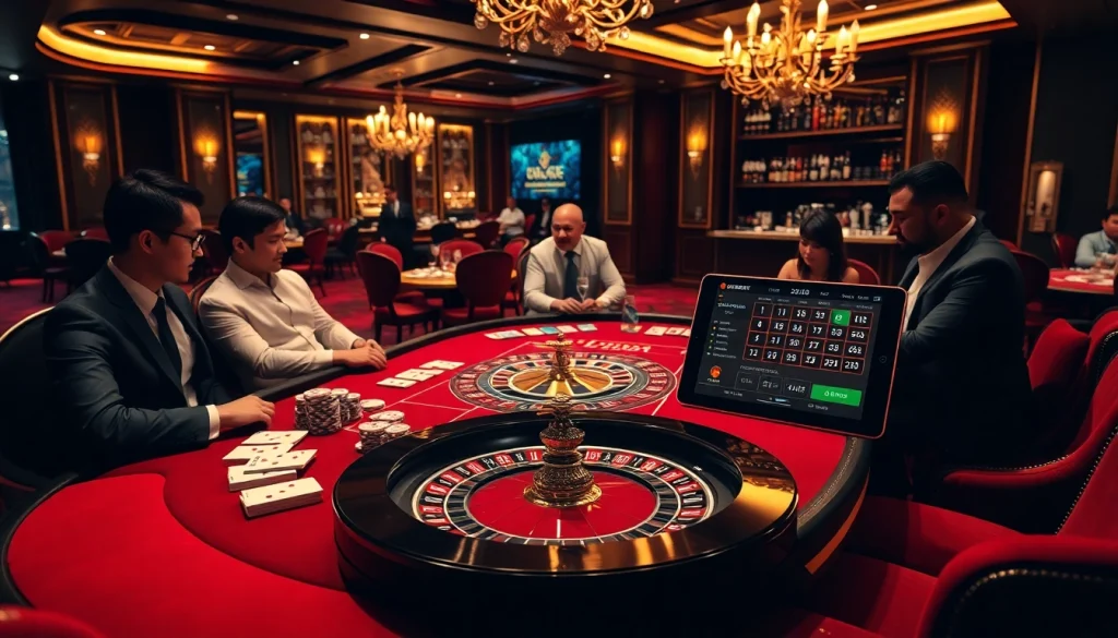 Experience excitement at lc88 with a luxurious baccarat table surrounded by elite players.
