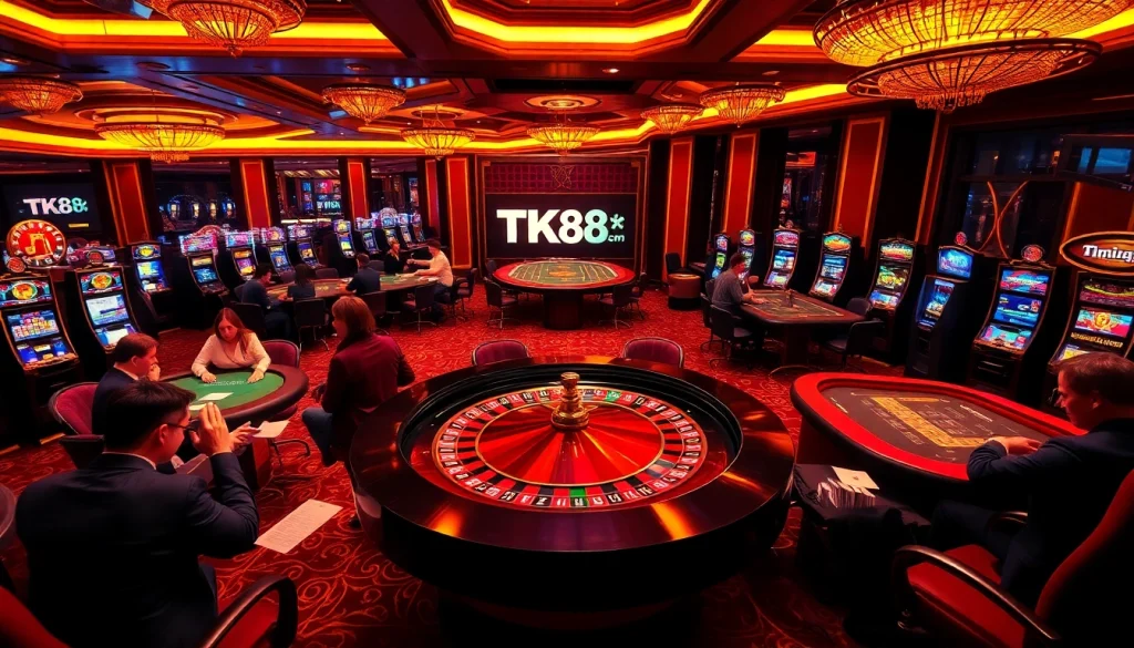 Experience the thrill of gambling at TK88 with vibrant casino games and stylish decor.