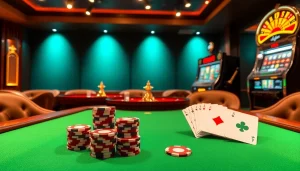 Experience the thrill of high-stakes poker at Ku bet with vibrant casino visuals.