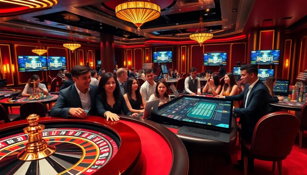 Experience the thrilling atmosphere of gambling at https://mk8th.net/ with vibrant casino elements and excited players.