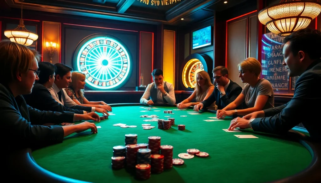 High-stakes poker action at luck8 casino table with chips and cards.