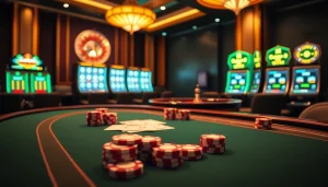 Experience the excitement of Luckywin as players engage in high-stakes poker at a luxurious casino table.