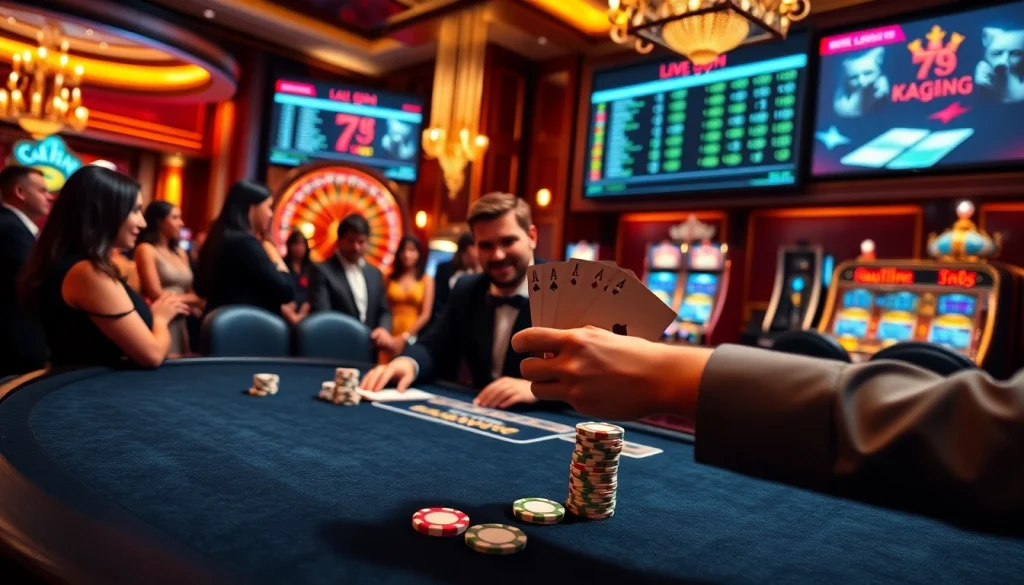 Experience the thrill of winning with 79king in a high-stakes poker game at an elegant casino.