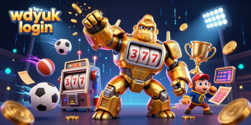 Experience the excitement of wdyuk login with dynamic sports betting elements and a transformative gorilla mech.